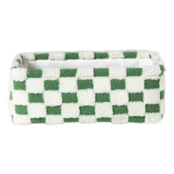 Mand checks klein - groen/wit - 11x30x20 cm