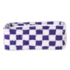 Mand checks klein - paars/wit - 11x30x20 cm