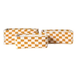 Mand checks middel - oranje/wit - 13x33x23 cm