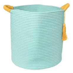 Mand colors hoog - blauw/oranje - ø34x34 cm