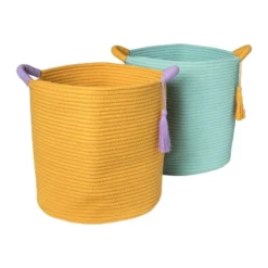 Mand colors hoog - oranje/paars - ø34x34 cm