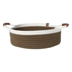 Mand colors laag - bruin/wit - ø27x9 cm