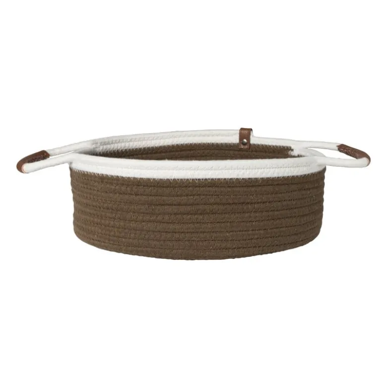 Mand colors laag - bruin/wit - ø30x10 cm