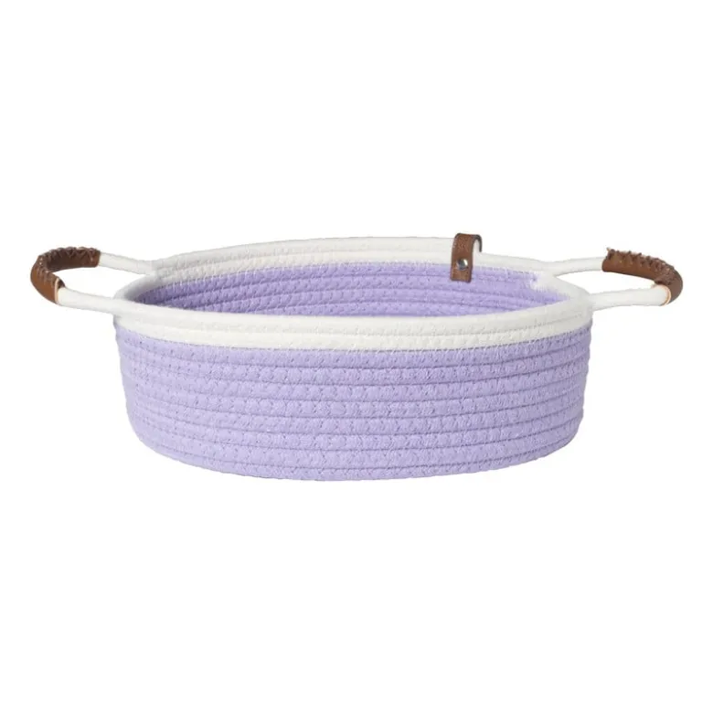 Mand colors laag - lila/wit - ø27x9 cm
