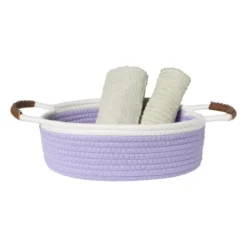 Mand colors laag - lila/wit - ø27x9 cm