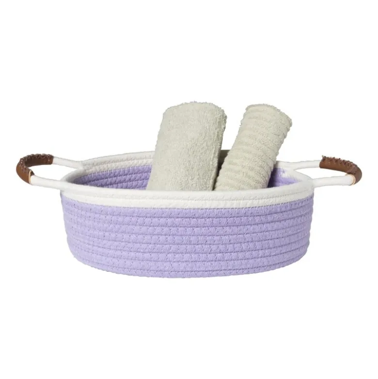 Mand colors laag - lila/wit - ø27x9 cm