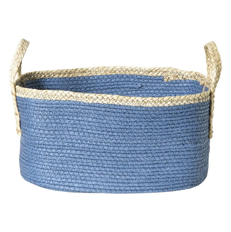 Mand colors rechthoekig - blauw/bruin - 16x30x20 cm