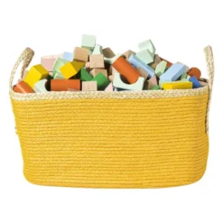 Mand colors rechthoekig - geel/bruin - 16x30x20 cm