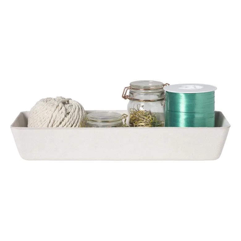 Mand vilt langwerpig - wit - 6x36x14 cm