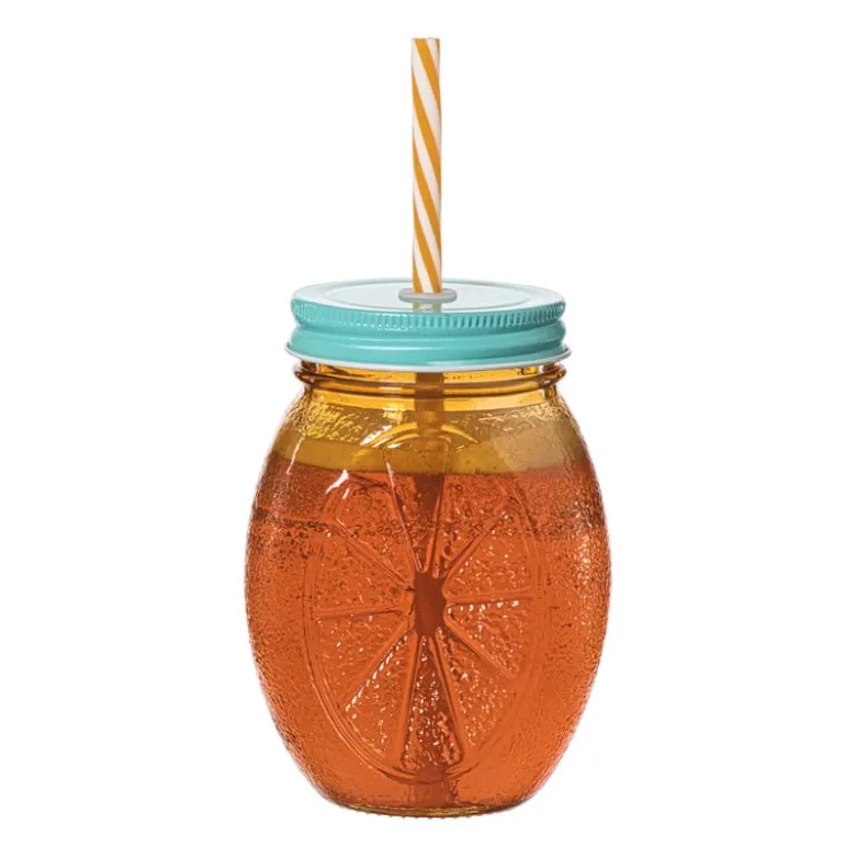 Mason jar citroen - oranje - 450 ml