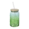 Mason jar iriserend - groen - ø7.5x14 cm