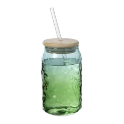 Mason jar iriserend - groen - ø7.5x14 cm