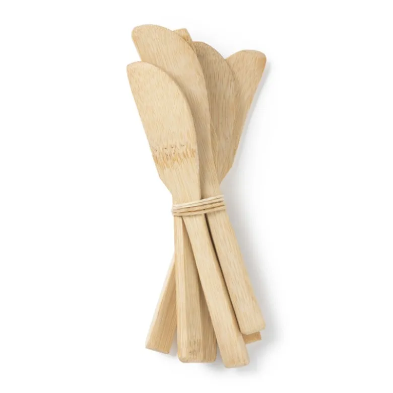 Messen bamboe - 16 cm - set van 6