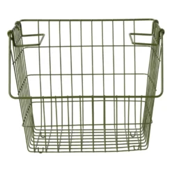 Metalen stapelmand - groen - 26x31.5x31 cm