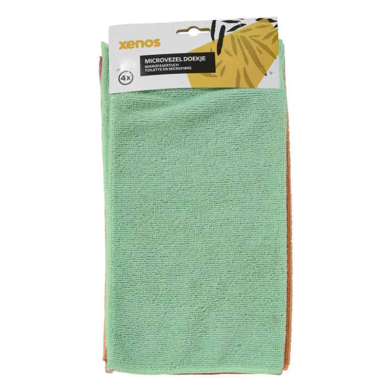Microvezel doekjes - multikleur - 32x36 cm - set van 4