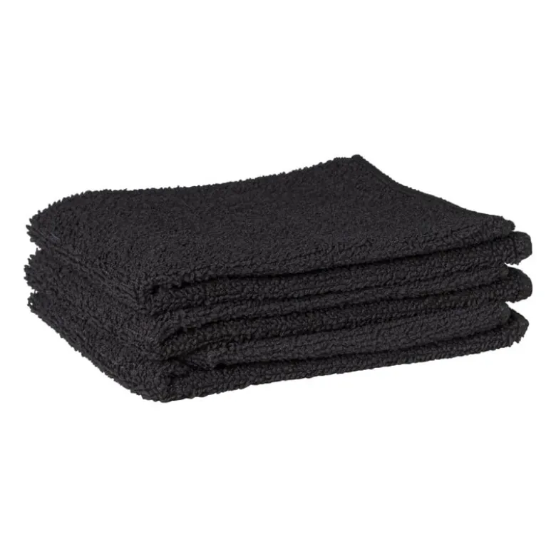 Microvezeldoekjes zwart - set van 3 - 32x36 cm