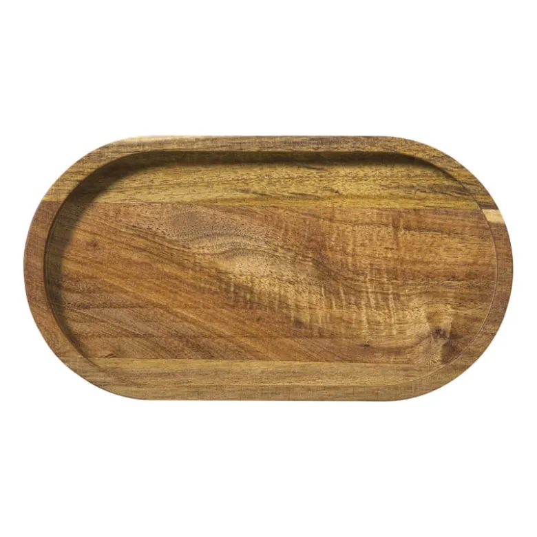 Mini dienblad acacia - bruin - 20x11 cm