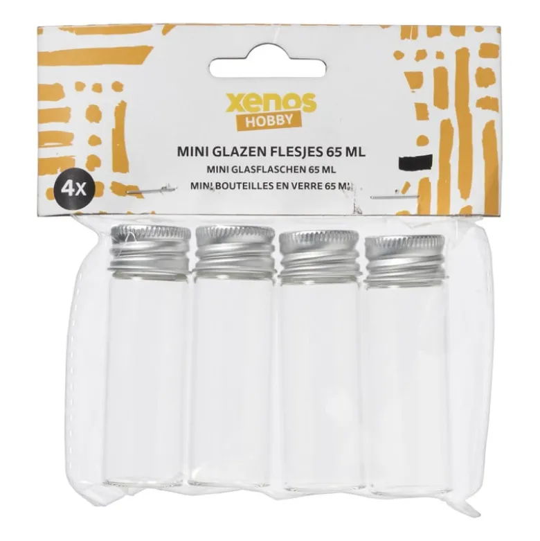 Mini glazenflesjes - 4x16 ml - set van 4