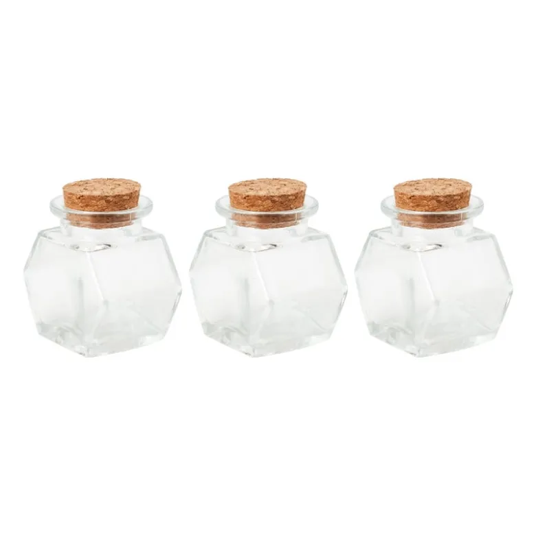 Mini opbergpotje met kurk - set van 3