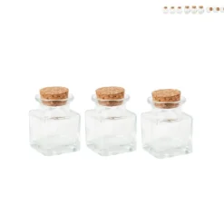 Mini opbergpotje met kurk - set van 3