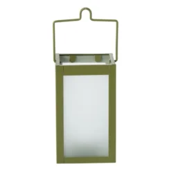 Mini windlichtje - groen/grijs - ø8x14 cm - diverse varianten