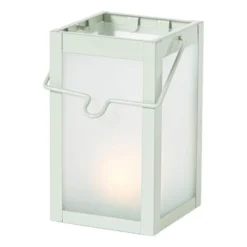 Mini windlichtje - groen/grijs - ø8x14 cm - diverse varianten