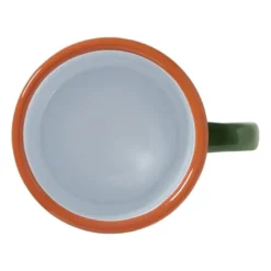 Mok emaille - groen/oranje - 350 ml