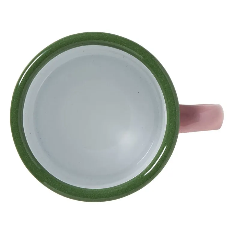 Mok emaille mini - roze/groen - 150 ml