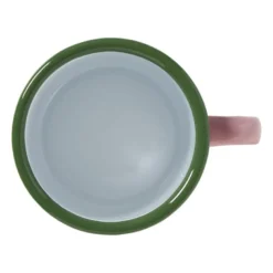Mok emaille - roze/groen - 350 ml