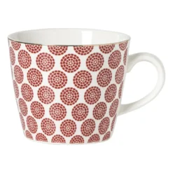 Mok Mirna bloem - rood/wit - 360 ml