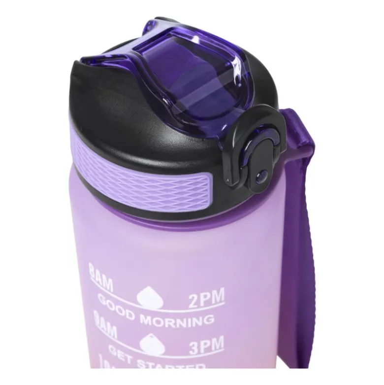 Motivatie waterfles - paars/roze - 1 liter