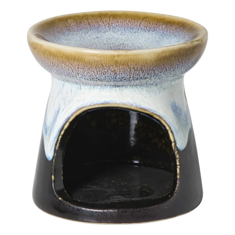 Oliebrander reactive glaze - blauw - ø8x8 cm
