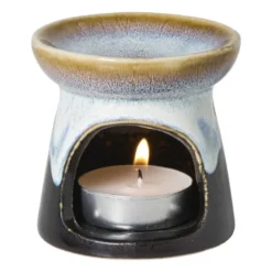Oliebrander reactive glaze - blauw - ø8x8 cm