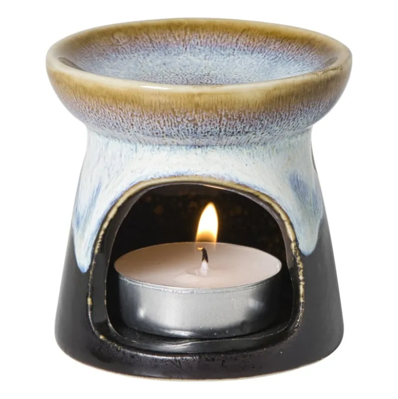 Oliebrander reactive glaze - blauw - ø8x8 cm
