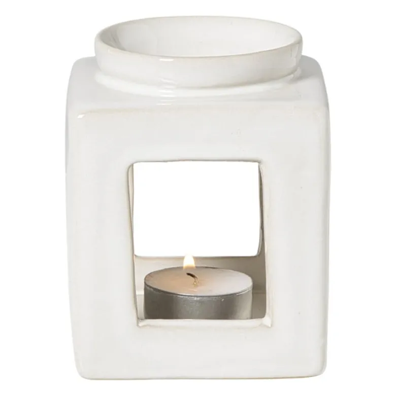 Oliebrander reactive glaze - beige - 11x9x9 cm