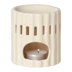 Oliebrander streep - beige - ø8.5x9 cm