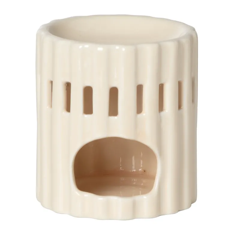 Oliebrander streep - beige - ø8.5x9 cm