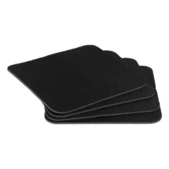 Onderzetters PU leer - zwart - set van 4