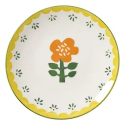 Ontbijtbord bloem - geel - ø21.7x2.1 cm