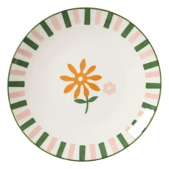 Ontbijtbord bloem streep - multikleur - ø21.7x2.1 cm