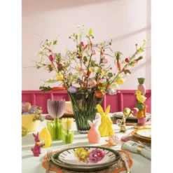 Ontbijtbord bloem streep - multikleur - ø21.7x2.1 cm