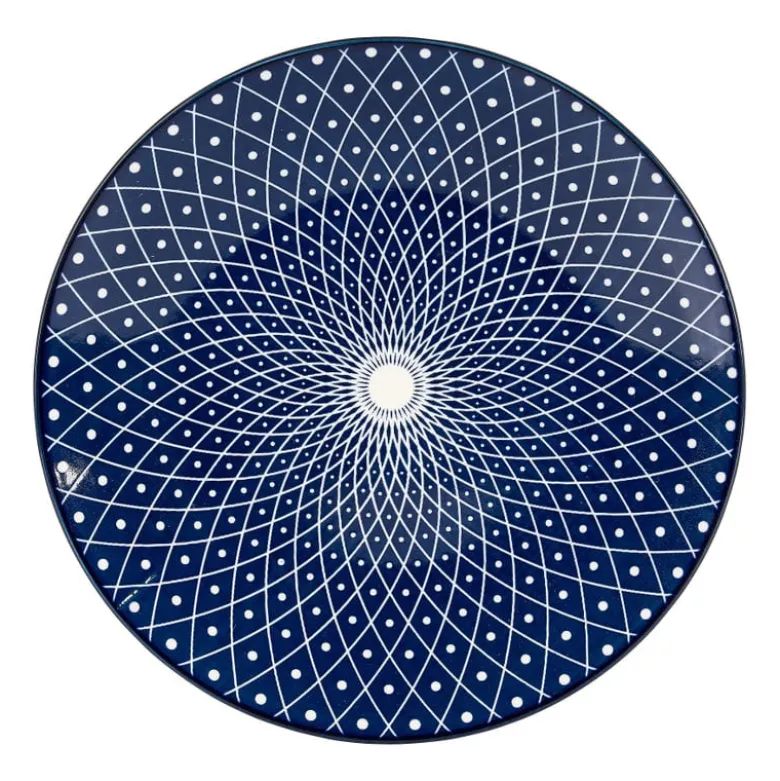 Ontbijtbord blue print - diamonds - ⌀21 cm