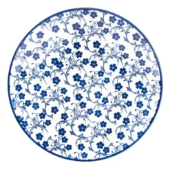 Ontbijtbord blue print - flowers - ⌀21 cm
