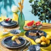 Ontbijtbord blue print - stripes - ⌀21 cm