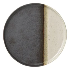 Ontbijtbord cortado - beige/zwart - ø20x1.5 cm