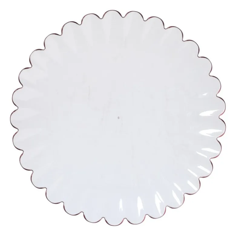 Ontbijtbord geschulpt - roze - ø22.9x2.1 cm