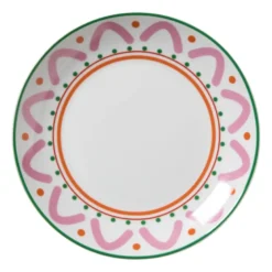 Ontbijtbord holly jolly - roze - ø20.6x2.5 cm