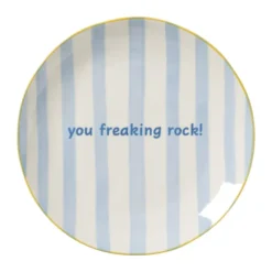 Ontbijtbord streep - blauw - ø2.5x21 cm - Happy at Home by Sanny