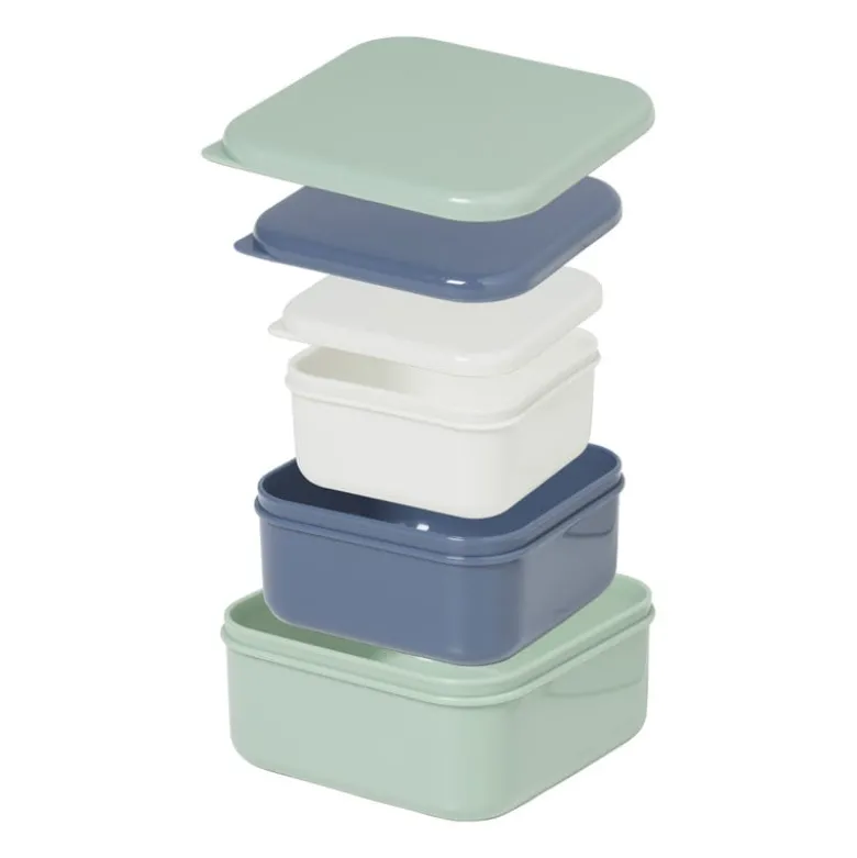 Opbergbakjes set van 3 - groen/blauw/grijs