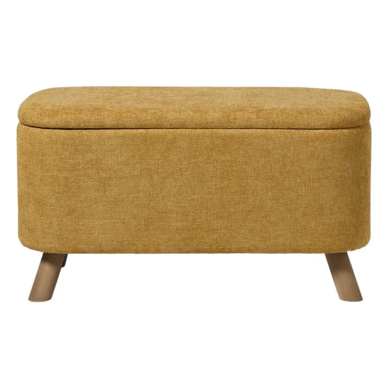 Opbergbank Debby - geel - 39x72x35 cm